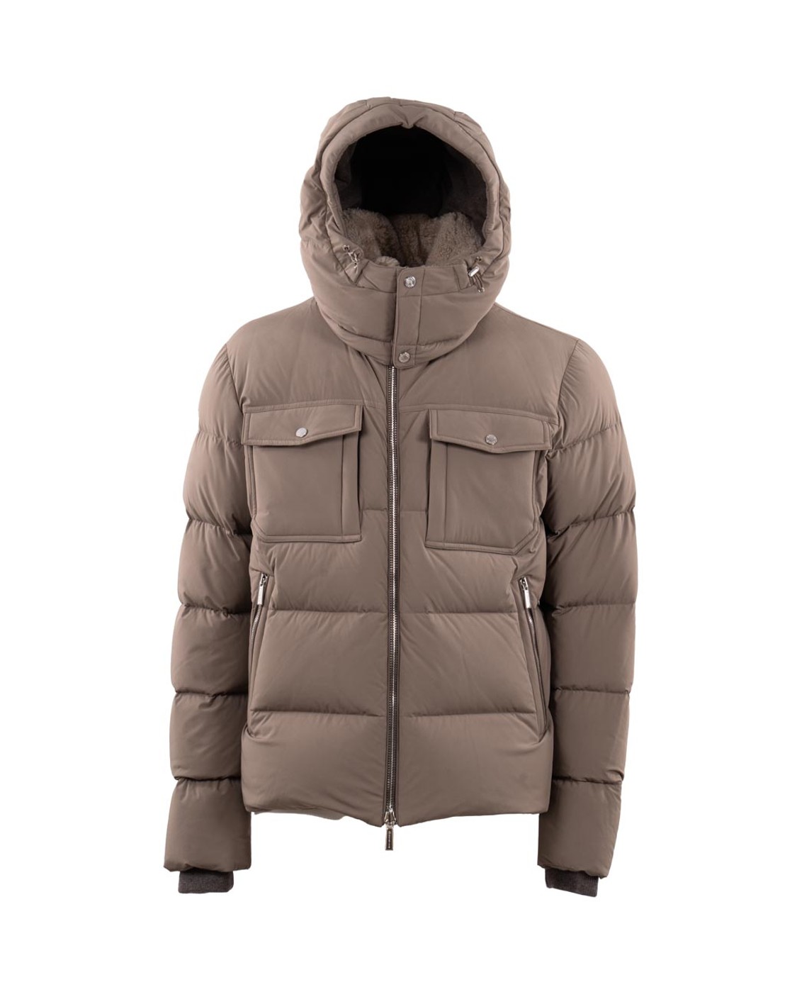 shop MOORER  Piumino: MooRER piumino "Alarick".
Collo alto.
Maniche lunghe.
Collo con pelliccia.
Chiusura con zip a doppio cursore.
Tasche a filo con zip e tasche a toppa sul petto.
Composizione: 88% Poliammide, 12% Poliuretano.
Made in Italy.. ALARICK KN-U0214 number 6021908